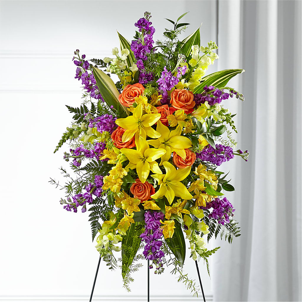 Thoughtful Prayers Standing Spray – Colchester Florist, Colchester CT