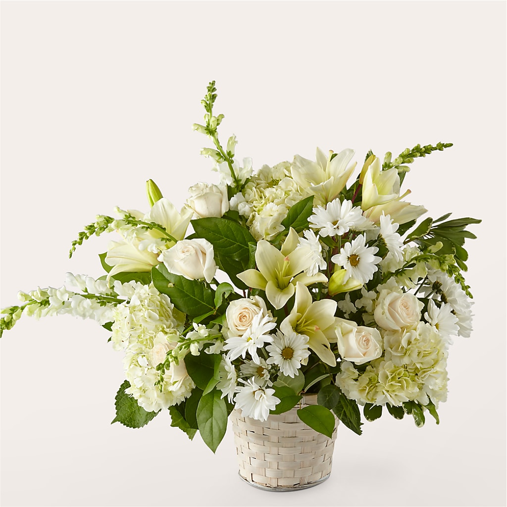Ivory Elegance Floral Basket – Colchester Florist, Colchester CT