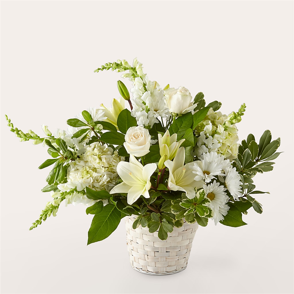 Ivory Elegance Floral Basket – Colchester Florist, Colchester CT