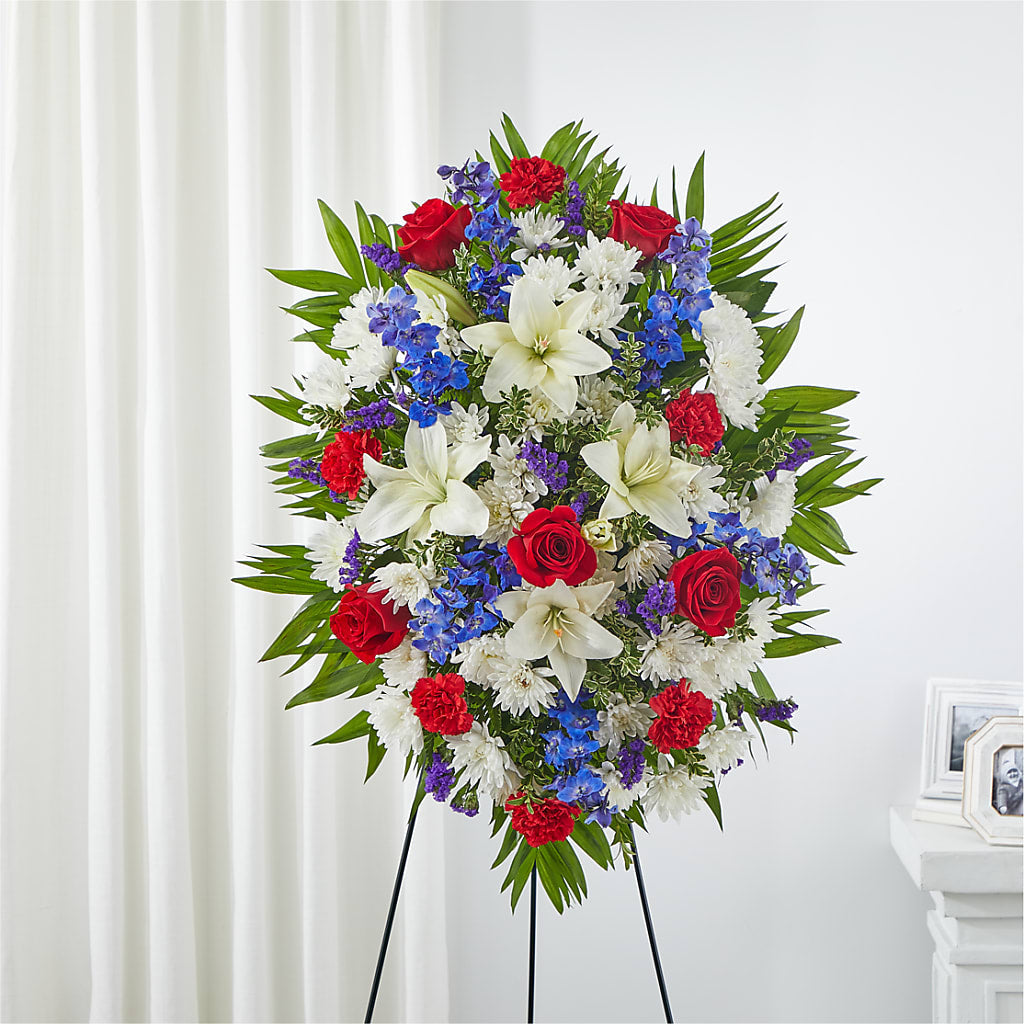 Cherished Service Standing Spray – Colchester Florist, Colchester CT
