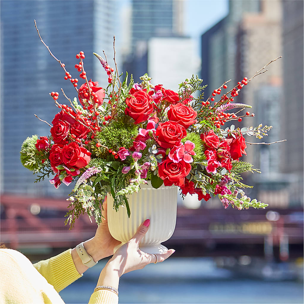 Big Red Bow Bouquet –  Colchester Florist, Colchester CT