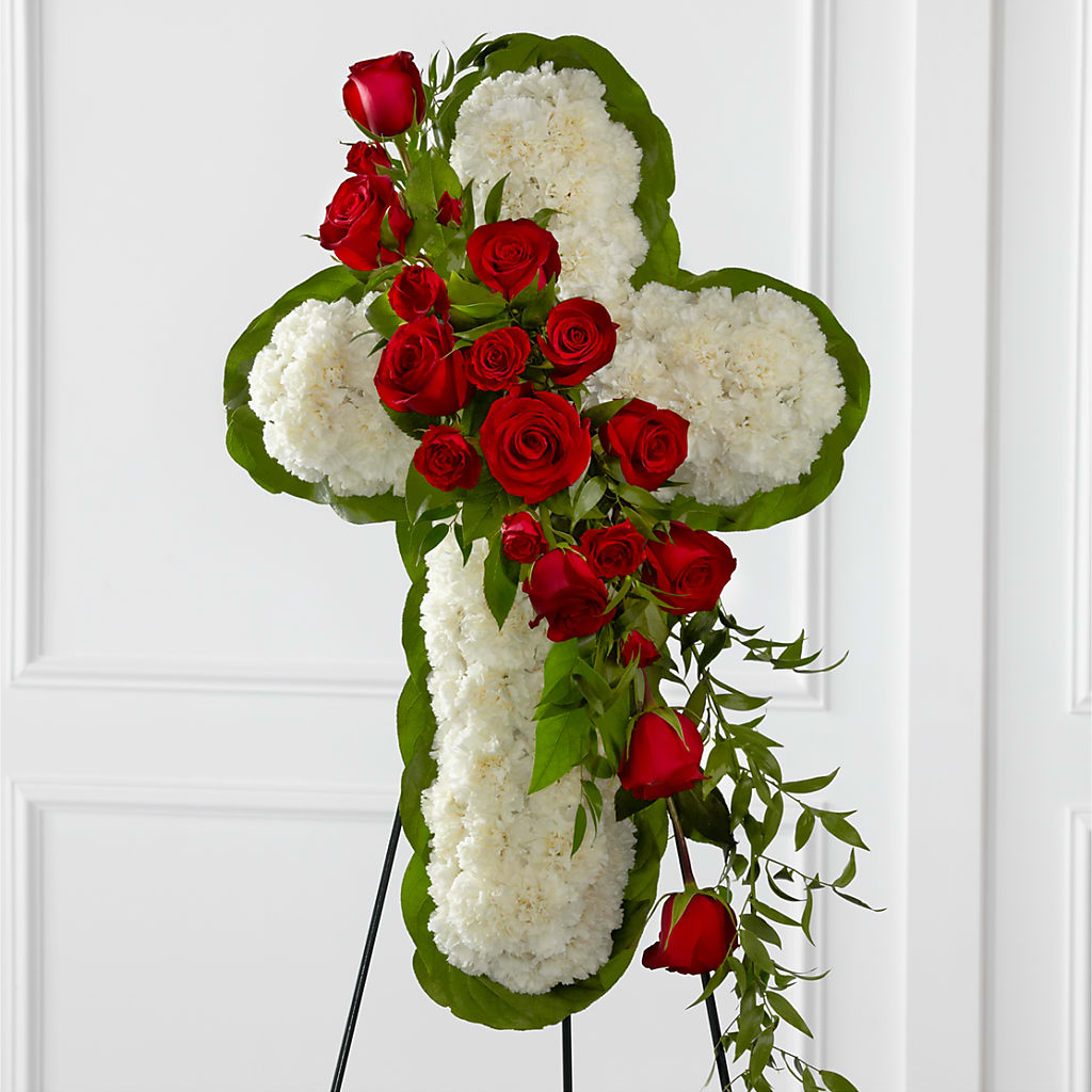 Floral Cross Easel –  Colchester Florist, Colchester CT