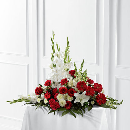 Crimson & White Arrangement –  Colchester Florist, Colchester CT