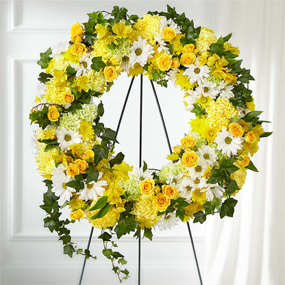 Golden Remembrance Wreath –  Colchester Florist, Colchester CT