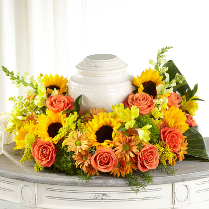 Faithful Sunflower Cremation Adornment –  Colchester Florist, Colchester CT