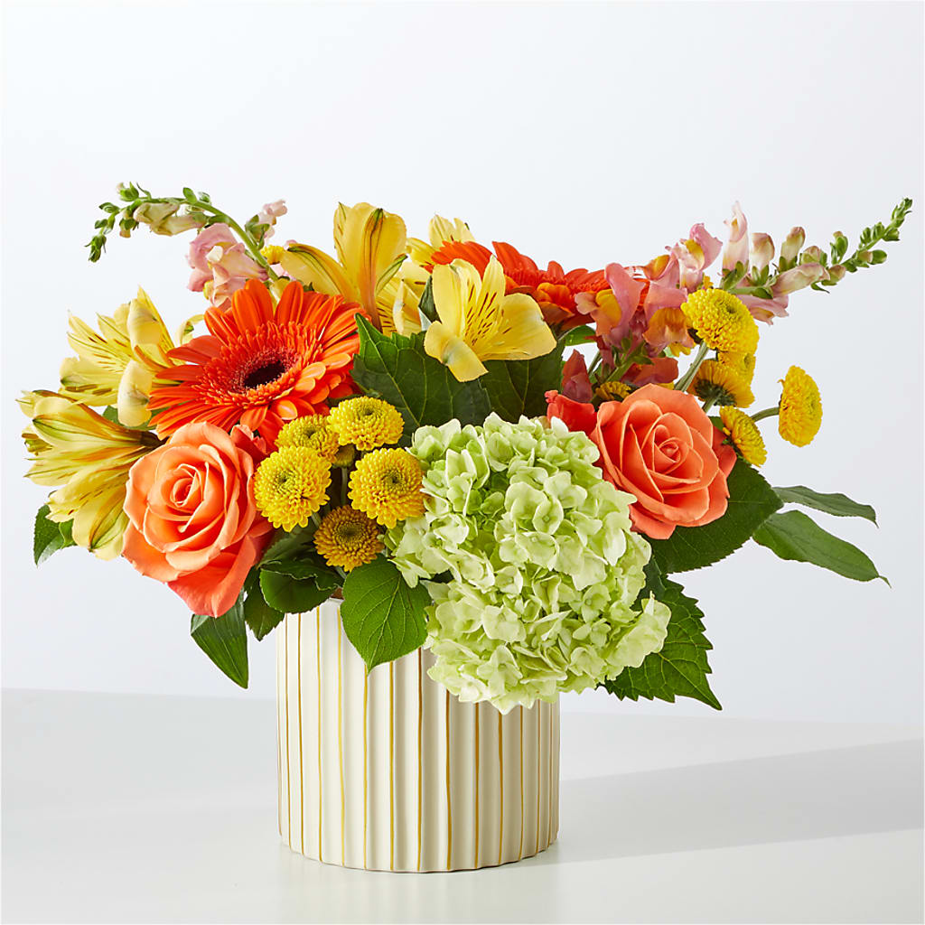 Autumn Sunshine Bouquet with Ivory Vase –  Colchester Florist, Colchester CT