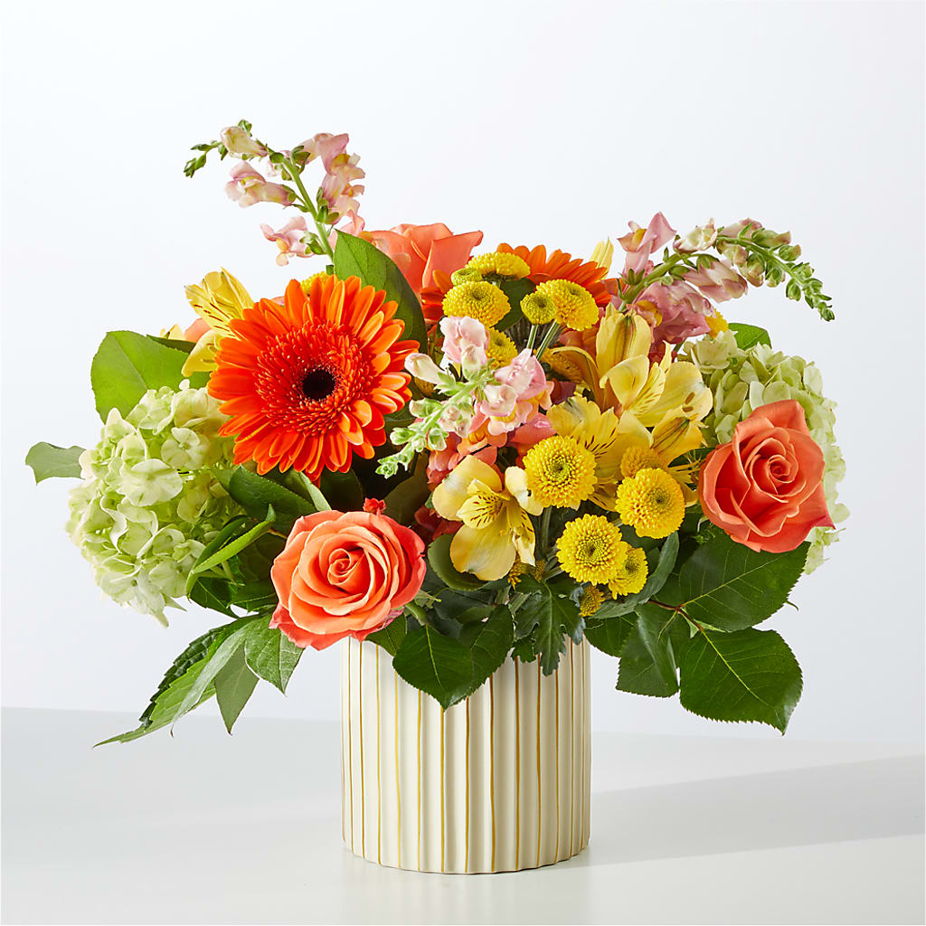 Autumn Sunshine Bouquet with Ivory Vase –  Colchester Florist, Colchester CT