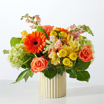 Autumn Sunshine Bouquet with Ivory Vase –  Colchester Florist, Colchester CT