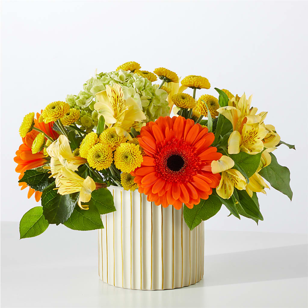Autumn Sunshine Bouquet with Ivory Vase –  Colchester Florist, Colchester CT