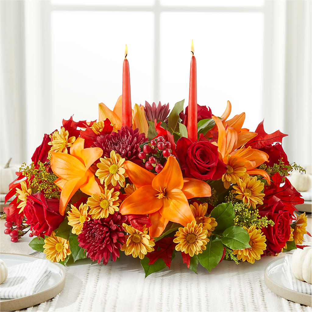 Autumn's Embrace Centerpiece –  Colchester Florist, Colchester CT