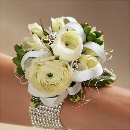 White Wedding Corsage –  Colchester Florist, Colchester CT